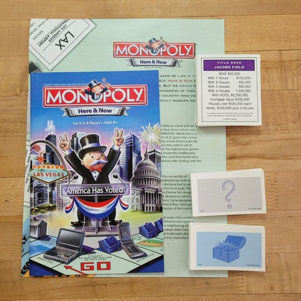 Monopoly Here Now Deed Cards Instructions Community Chest Chance Property‎ Rules